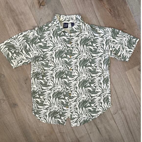 Vintage Gap Mens Short Sleeve Floral Button Down Size Small - Picture 1 of 5